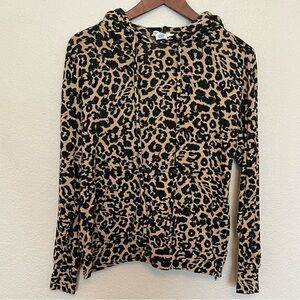 For the Republic Animal Leopard Print Hoodie Women's Size Small